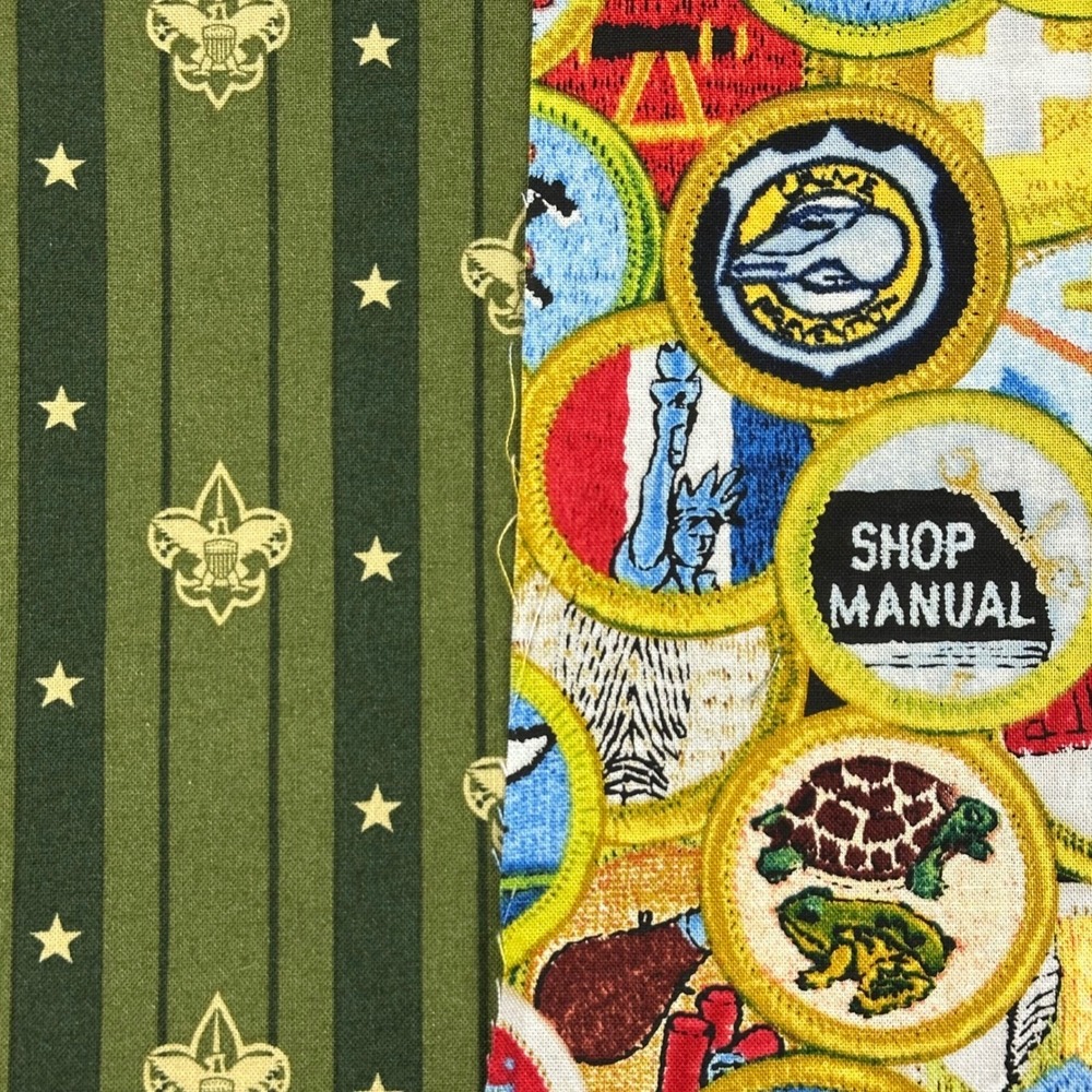 Vtg Boy Scouts of America BSA Merit Badge & Fleur-de-Lis Fabric Remnants Lot